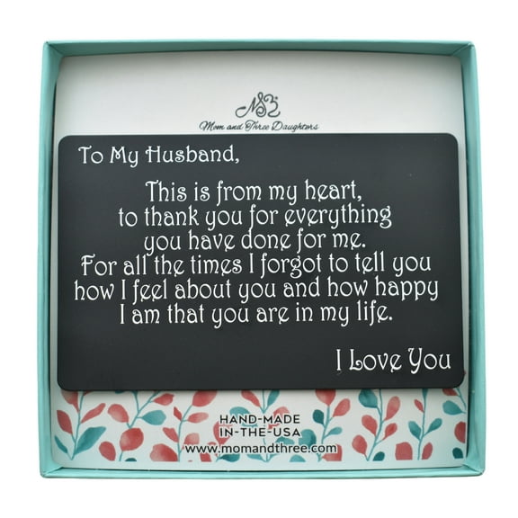 Mom and Three Daughters Men's Men's Laser Engraved Wallet Card, Black