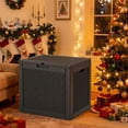 thumbnail image 6 of edx 31 Gallon Outdoor Storage Box, Wicker Pattern Resin Deck Box with Lockable Lid & Built-in Handles, 170 Lbs Capacity Storage Bench for Indoor/Outdoor Use, Black, 6 of 8