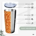 thumbnail image 5 of KLL Orange Glitter Stainless Steel Vacuum Insulated Coffee Cup 20 oz Lids and Straws,Insulated Travel Mug Water Cup with Leak-Proof Straw Lid & Flip Lid, 5 of 8