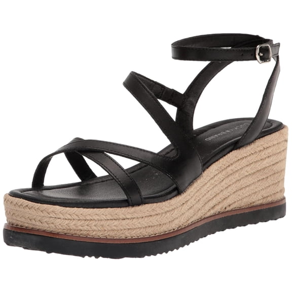Lucky Brand Carolie Espadrille Wedge Sandal Black  LK-CAROLIE-001 Women's Size 7.5