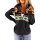 thumbnail image 4 of Moda mujer manga larga otoño impresión cremallera blusa sudaderas jerseys camisas Tops Fridja  fhghd2585, 4 of 7