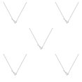 thumbnail image 3 of Qarigey Collar de mujer Chapado en plata en forma de V Festival geométrico Aniversario Boda Gargantilla brillante Joyas Niñas Oro blanco Or blanc 5piezas Qarigey CBP221688, 3 of 6