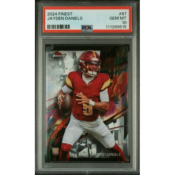 Graded 2024 Topps Finest Jayden Daniels #67 Rookie RC Football Card PSA 10 Gem Mint