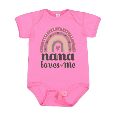 

Inktastic Nana Loves Me Grandchild Rainbow Gift Baby Girl Bodysuit