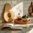 thumbnail image 5 of Cook with Color 9.5" x 12" Wood Cutting Board, Decorative Fruit Shaped Serving and Slicing Board, Avocado, 5 of 5