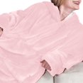 thumbnail image 2 of Chandail à Capuchon Couverture Portable pour Femmes en Molleton, Chandail à Capuchon Couverture Chaud et Douillet avec Poche, Régulier, Rose, Taille Unique, 2 of 7