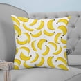thumbnail image 4 of 14x14 Pillow Covers Set of 2, Yellow Banana Throw Pillow Covers Decorative Couch Cushion Case, Summer Tropical Fruits Watercolor Microfiber Square Pillowcases for Bedroom Car Living Room, 4 of 7