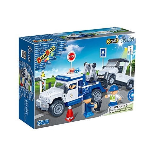 banbao police car toy building set, 245-piece