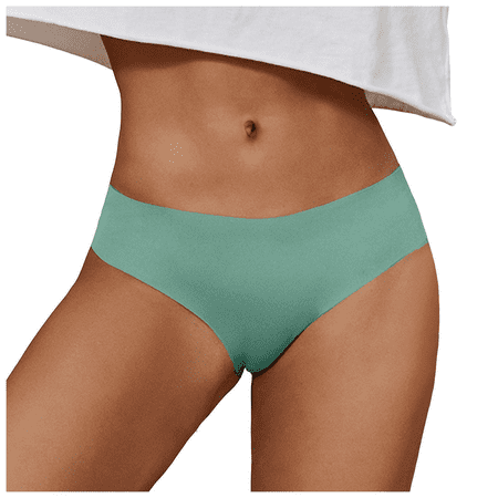 Fulorrnie Underwear for Women Plus Size Bikini Seamless Breathable Panty Sport Hipster Elastic Waist Comfort Panties Green S