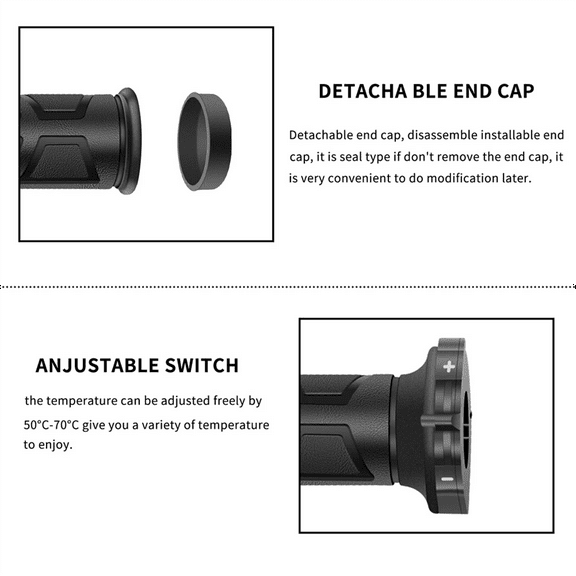 Hand Heated Grips 22mm ATV Warmers Molded Adjustable Temperature Grip Handle