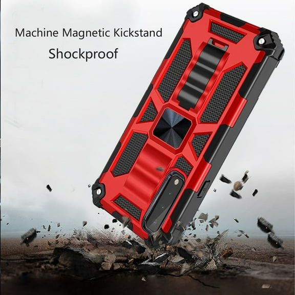 Phone Case for Apple iPhone 11 (6.1") Heavy Duty Stand Hybrid [Military Grade] Rugged with Built-in Kickstand Fit Magnetic Car Mount Cover for iPhone 11 - Red