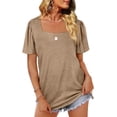 thumbnail image 2 of Solid Color Puff Sleeve Women Square Neckline Casual Blouse Tops, 2 of 5