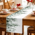 thumbnail image 5 of Green Eucalyptus Cotton Linen Rectangle Table Runners 13"x72", Weeping Botanical Leaf Watercolor Coffee Table Runner Dresser Scarves Luxury Table Runners for Wedding Party Banquet Dinner Decor, 5 of 8
