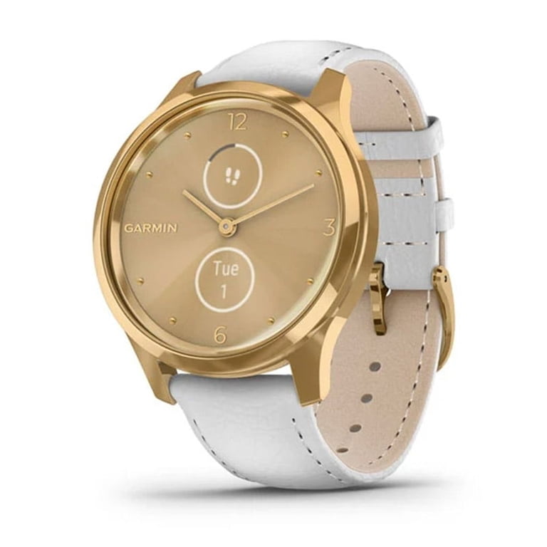 Garmin Hybrid Smartwatch Luxe 24K Gold PVD Stainless Steel Case 