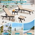 thumbnail image 6 of AECOJOY Outdoor Lounge Chair with Adjustable Positions, Aluminum Chaise Lounge Outdoor for Pool, Garden, Beach, Beige, 6 of 7