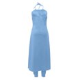 thumbnail image 5 of Women's Summer Outfits 2 Piece Wide Leg Pants Set for Women Clothing Set Female Round Neck Sleeveless Tops Pants Sets Cargo Pant Style S_862 Women's Tracksuits Light Blue S, 5 of 5