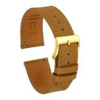 Uxcell Genuine Leather Watch Band 23mm Quick Release Replacement Watch Strap with Stainless Steel Gold Buckle for Men Women, Brown