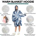 thumbnail image 5 of Blue White Tie Dye Mandala Pattern Wearable Oversized Blanket,Wearable Blanket Hoodie for Adults,Cozy Hooded Blankets with Super Pockets,Super Warm Fuzzy Pullover for Women & Men, 5 of 6