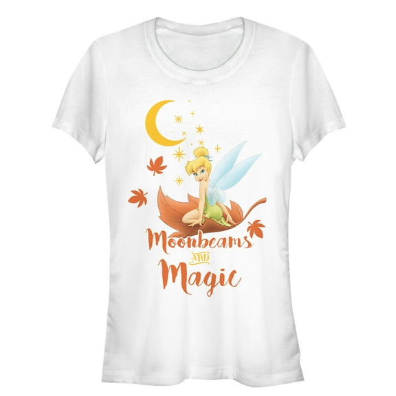 Junior's Peter Pan Tinker Bell Moonbeam Graphic Tee White X Large