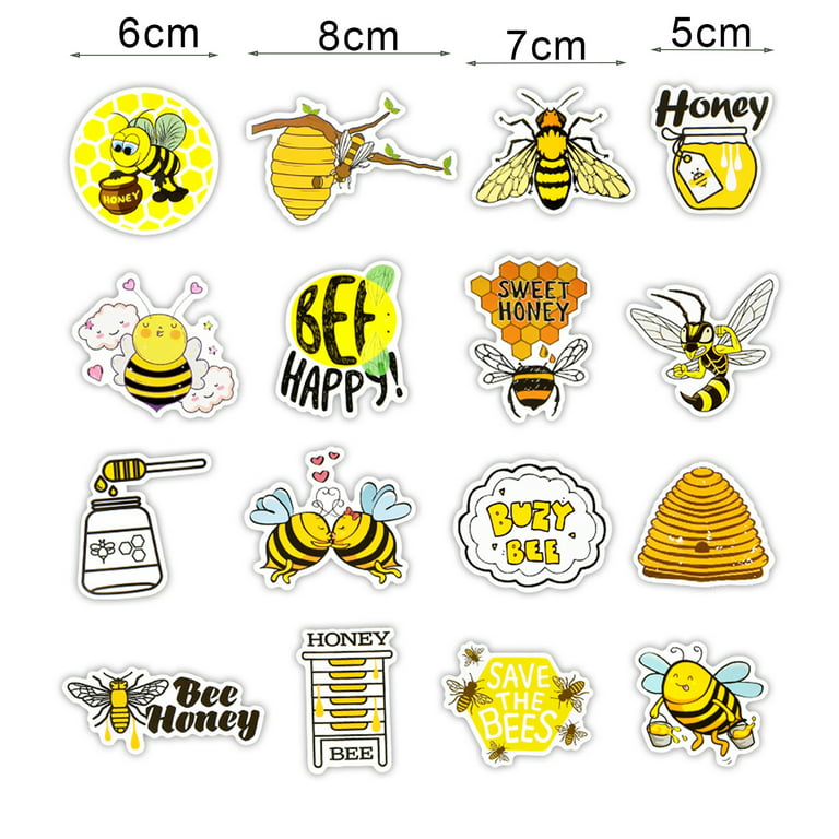 Bee Stickers - 50 Pcs