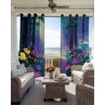 thumbnail image 4 of Forests Blackout Curtains 96 Inch Length Oil Painting Spring Colored Flowers Shiny Forest Thermal Insulated Window Curtain Window Drapes 2 Panels for Bedroom Living Room 52"Wx96"L, 4 of 9
