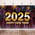 thumbnail image 4 of Fondo de fondo de feliz año nuevo 2025 para fotografía, celebración de Nochevieja, pancarta para fiesta, decoración de mesa para cena, 4 of 5