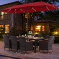 thumbnail image 4 of Costway 11 PCS Patio Dining Set with 15ft Double-Sided Patio Umbrella (Base Included) Wine, 4 of 10