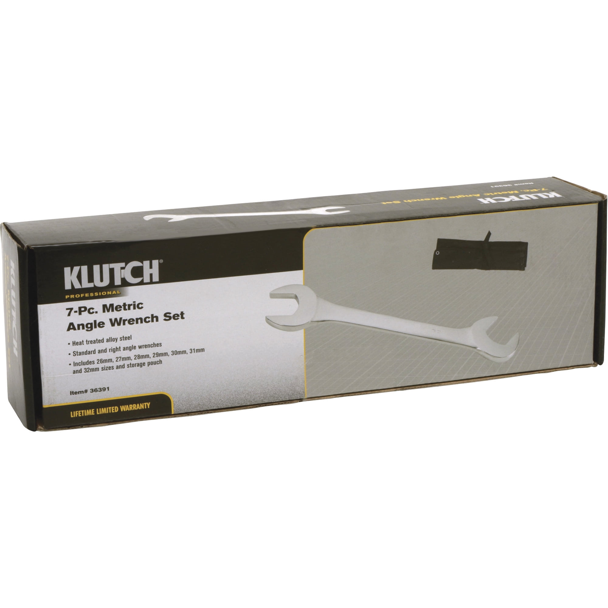 Klutch Angle Combination Wrench Set, 7-Pc., Metric