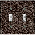 thumbnail image 1 of Metal Light Switch Wall Plate Outlet Cover (Coffee Espresso Mocha Bean Black Pattern - Double Toggle), 1 of 2