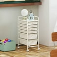 thumbnail image 4 of Costway 6 Drawer Rolling Storage Cart Scrapbook Paper Office Organizer Macaron White, 4 of 10