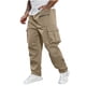 thumbnail image 2 of Pantalones largos para hombre, primavera y verano, color liso, bolsillos, color liso, cordón ajustable, ropa de trabajo, pantalones deportivos e informales, pantalones de poliéster para hombre., 2 of 9