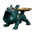 thumbnail image 4 of Dog Desk Storage Tray Statue Dog Figurine Table Decoration Storage Box Resin Dog Green, 4 of 9