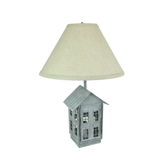 Zeckos Rustic Zinc Farmhouse Table Lamp Modern Decor