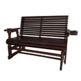 thumbnail image 6 of Innovaze 4.5 Ft Wooden Patio Glider with Cup Holder, Weather Resistant, Deep Brown, 6 of 9