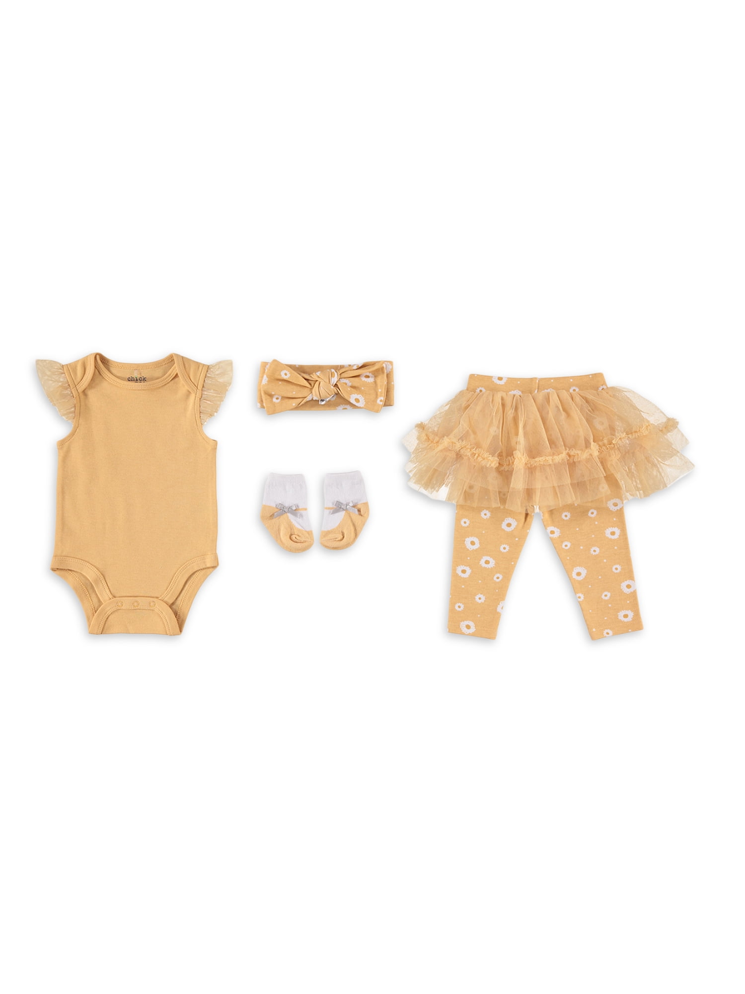 Chick Pea Baby Girl & Toddler Girl 4 PC Tutu Legging Set, Sizes 2T-4T