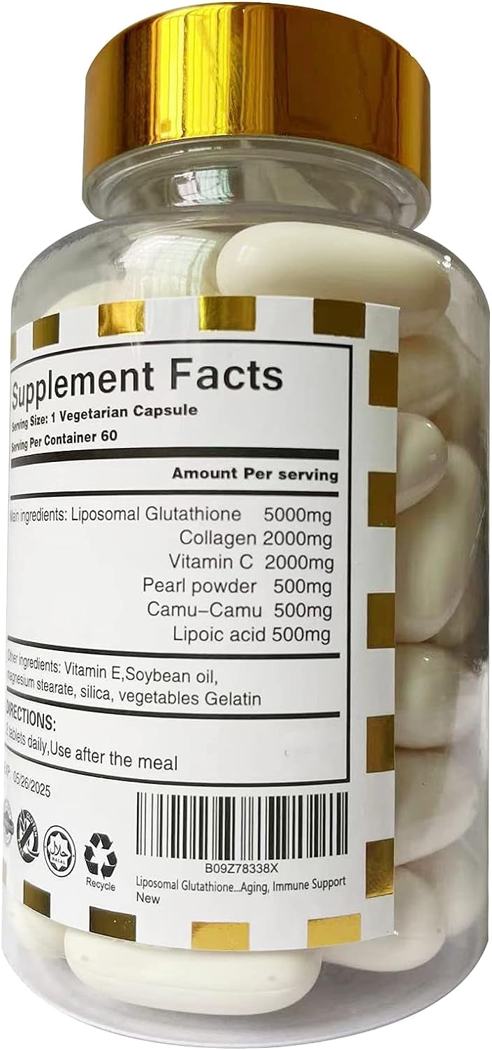 Liposomal Glutathione Supplement – 120 Capsules for Skin Brightening & Immune Support