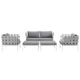 thumbnail image 4 of Modway Harmony 5 Piece Outdoor Patio Aluminum Sectional Sofa Set in White Gray, 4 of 7