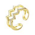 thumbnail image 1 of Anillo para mi hija Ormromra Ondulado con latidos del corazón y diamantes Dedo índice Abierto, 1 of 8