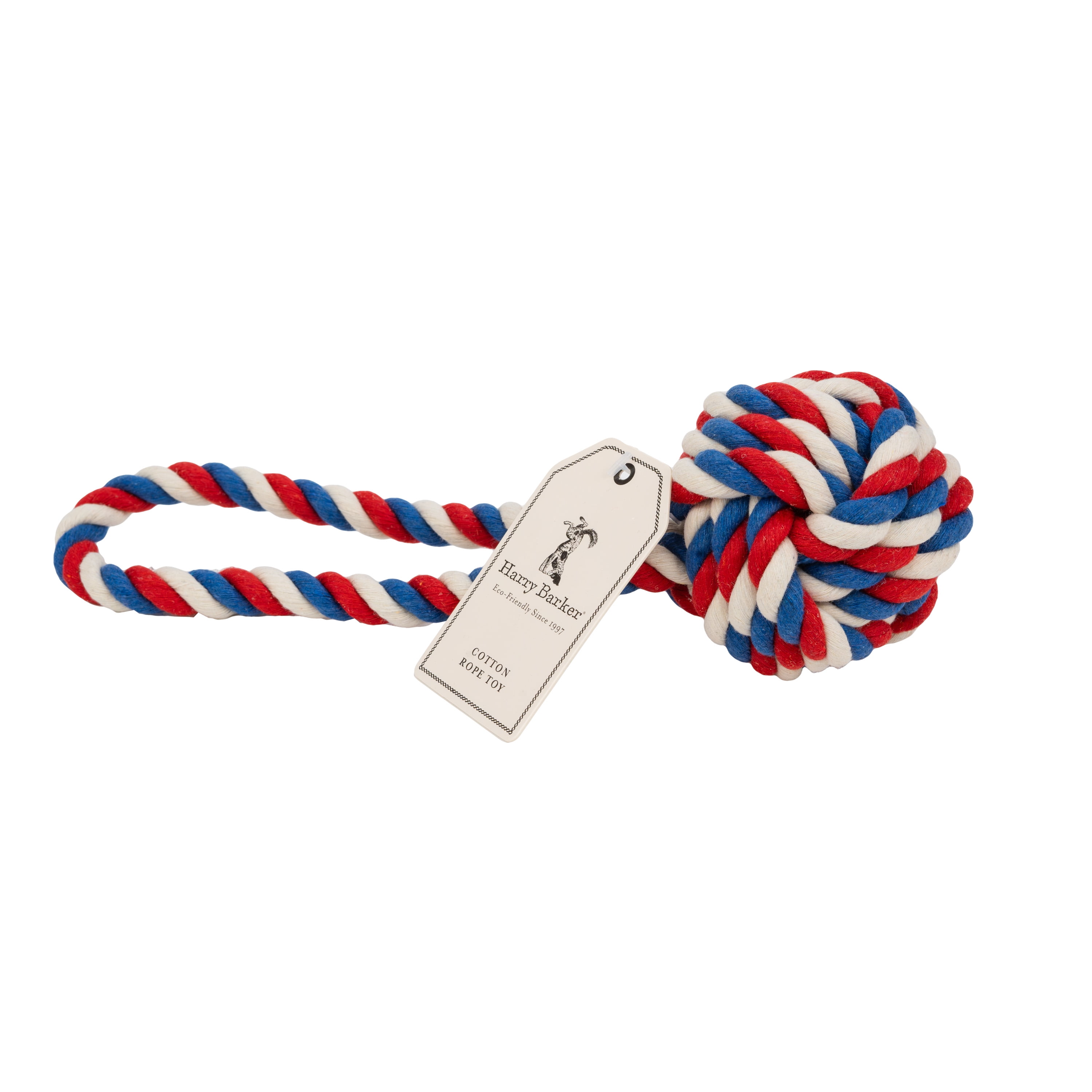 Harry Barker Tug and Toss Small Cotton Dog Rope Toy, Multi-color