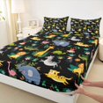 thumbnail image 3 of Manfei Yellow Lions Leopard Queen Sheet Sets,Wild Crocodile Flat Sheet,Kawai Zebra Pattern Queen Fitted Sheet For Girls Boys,Microfiber Bedroom Decor,4pcs, 3 of 7