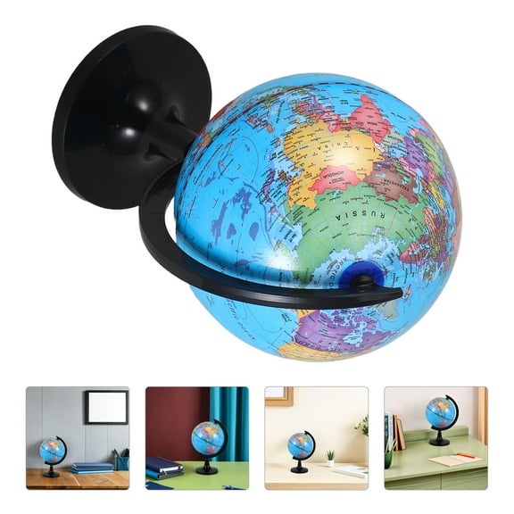 OULII Rotating Plastic Globe with Stand for Office Desk, Ideal Geography Reference and Educational Tool