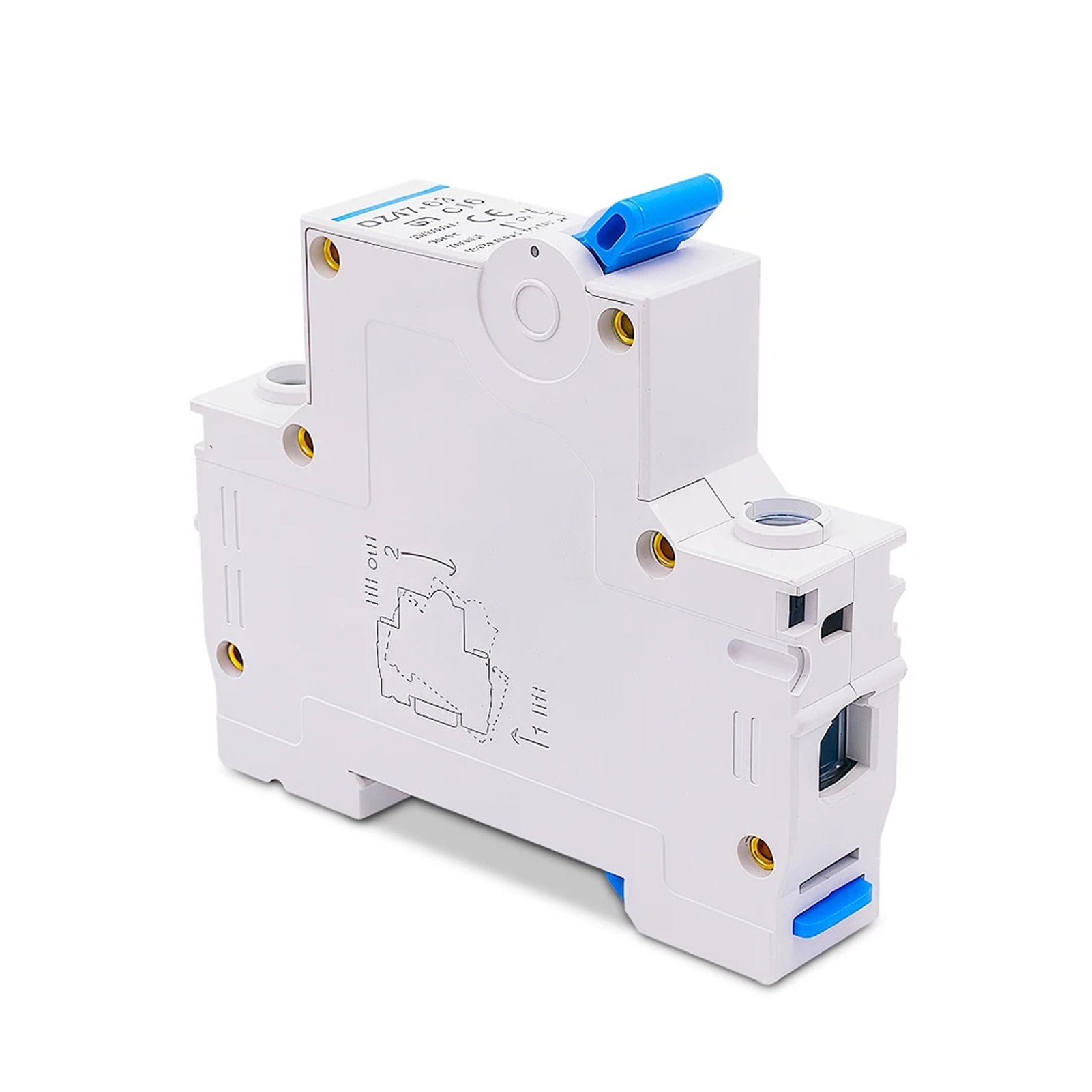 1 PCS DZ47-63 1P 16-63A Din Rail Mini Circuit Breaker Compact Miniature MCB for Home Electrical System Safety Protection
