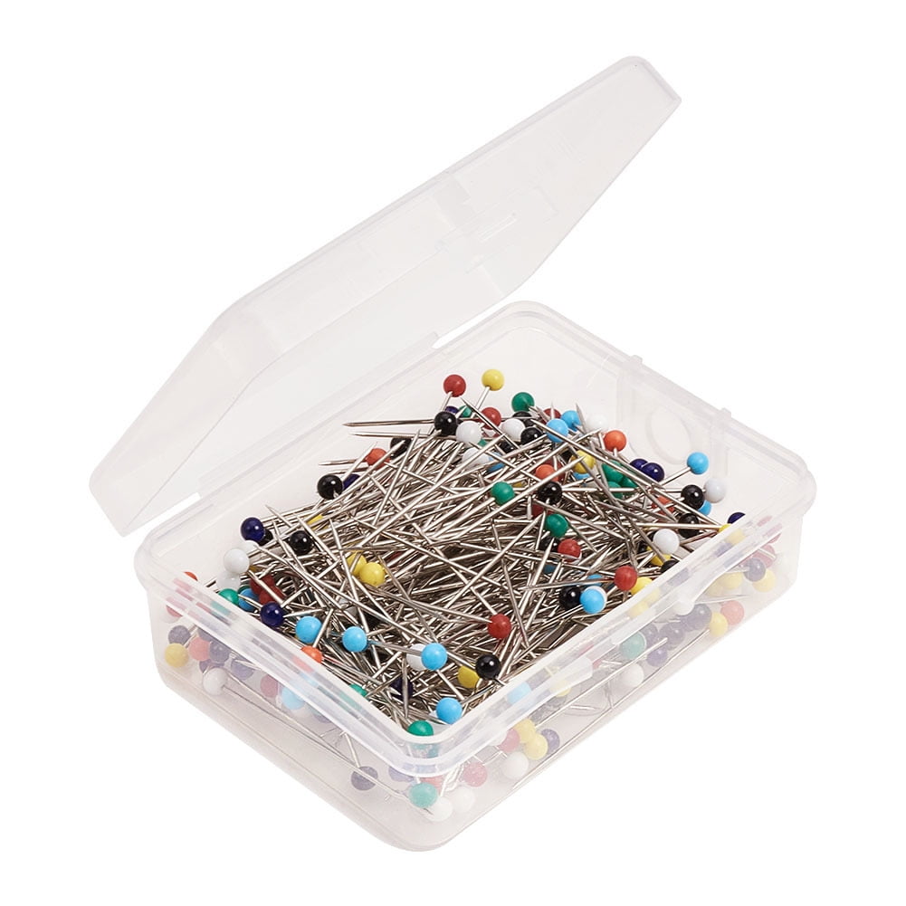 Heldig 500 Count Sewing Pins, Glass Ball Head Pins, Multicolor Straight  Quilting Pins, Drawing Pin with Clear Plastic Box, for Sewing DIY,  Dressmaker