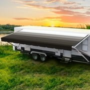 Shadepro RV Awning Fabric Replacement Heavy Duty Vinyl 17' Black/Gray (16'2")