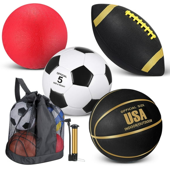 Juego de 4 Balones Deportivos Lenwen con Bomba y Bolsa