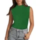 thumbnail image 4 of Chaleco a rayas de onda de Color sólido para mujer, camisetas sin mangas de Cuello medio alto, camiseta sin mangas para mujer, ropa de calle de tendencia, 4 of 4