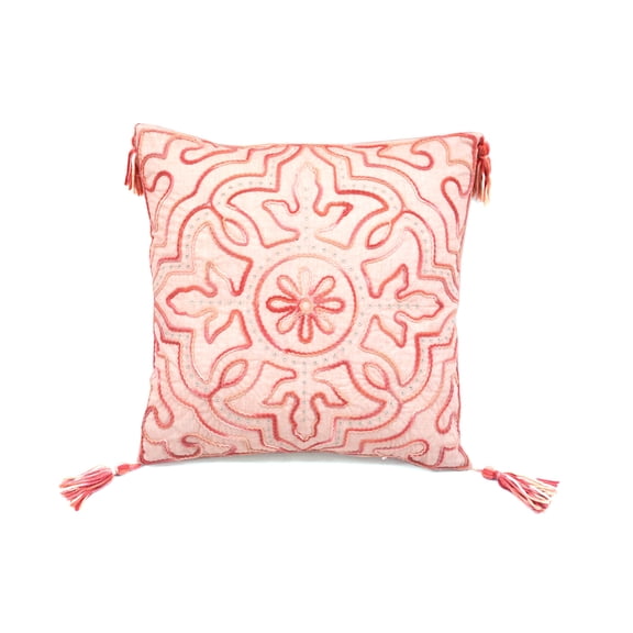 Lea Unlimited Tie Dyed Coral Chenille Tile Accent Pillow