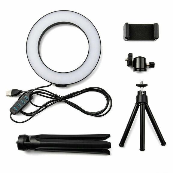 6" LED Ring Fill Light Studio Photo Video USB Dimmable Lamp Selfie Portable US