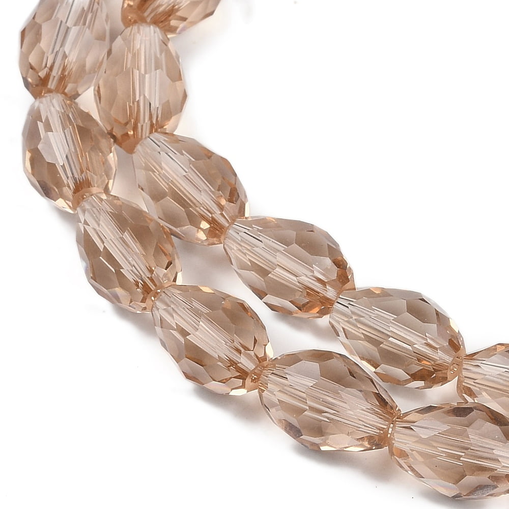 Transparent Glass Beads Strands Faceted Teardrop Camel 11.5x8mm Hole: 1.2mm about 55~57pcs/strand 25.59 inch(65cm)