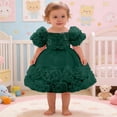 thumbnail image 2 of RMGVDSD Baby Girls Dress Toddler Puff Sleeves Tutu Princess Dresses Girls Formal Pageant Wedding Flower Girl Dress Birthday Party Gown 12-18 Months, 2 of 4